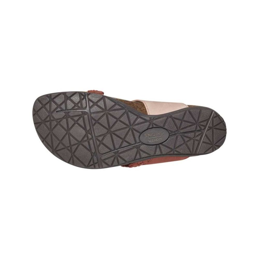 EARTH ORIGINS Womens Beige Oleen Toe Wedge Slip On Leather Slide Sandals 9.5 M - Picture 4 of 4